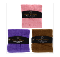 Face Flannel Cloth 4 Pack Assorted colours