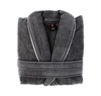 Grey Velour Signature Bathrobe