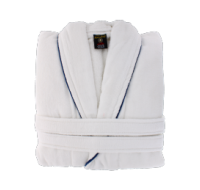White Velour Signature Bathrobe, luxurious and comfortable for spas