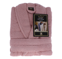 Luxury pink bath robe made from soft material