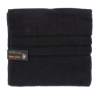 Black satin finish bath towels