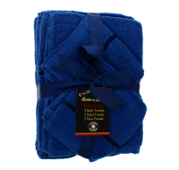 Satin Towel Set Sapphire 6pcs including bath, hand, face