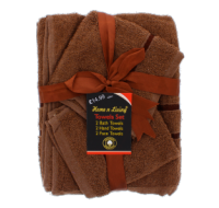 Cappuccino satin towel set, two bath, hand, face