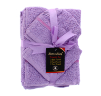 Satin Towel Set Lilac 6pcs- 2 Bath/Hand/Face