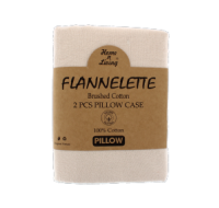 Beige flannelette pillow cases, 100% brushed cotton, 2-pack
