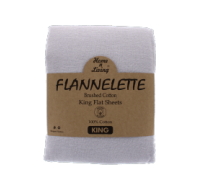 Silver flannelette king flat sheet 100% brushed cotton