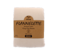 Beige flannelette king size flat sheet 100% brushed cotton