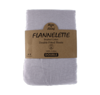 Flannelette 100% brushed cotton double fitted sheet in silver