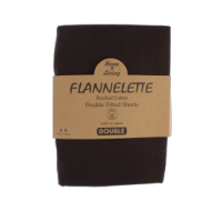 Chocolate brown flannelette double fitted sheet 100% brushed cotton