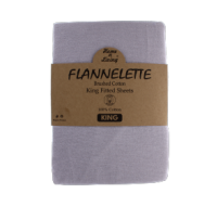Silver flannelette 100% brushed cotton king size fitted sheet