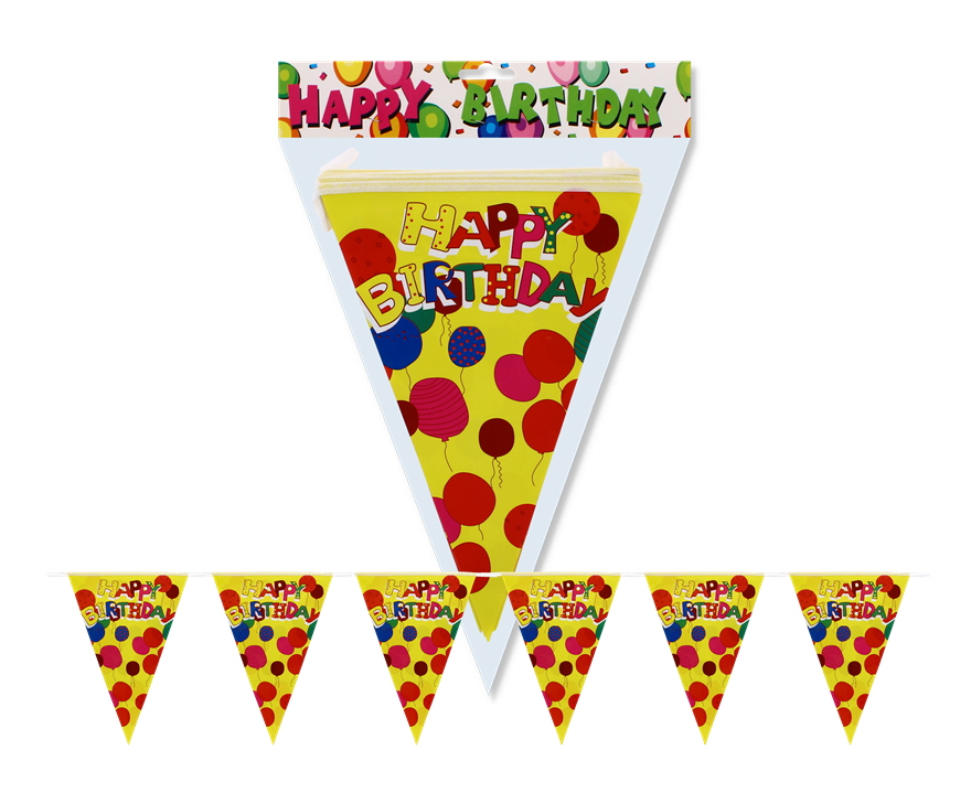 Cheerful birthday banner with vibrant balloons Print
