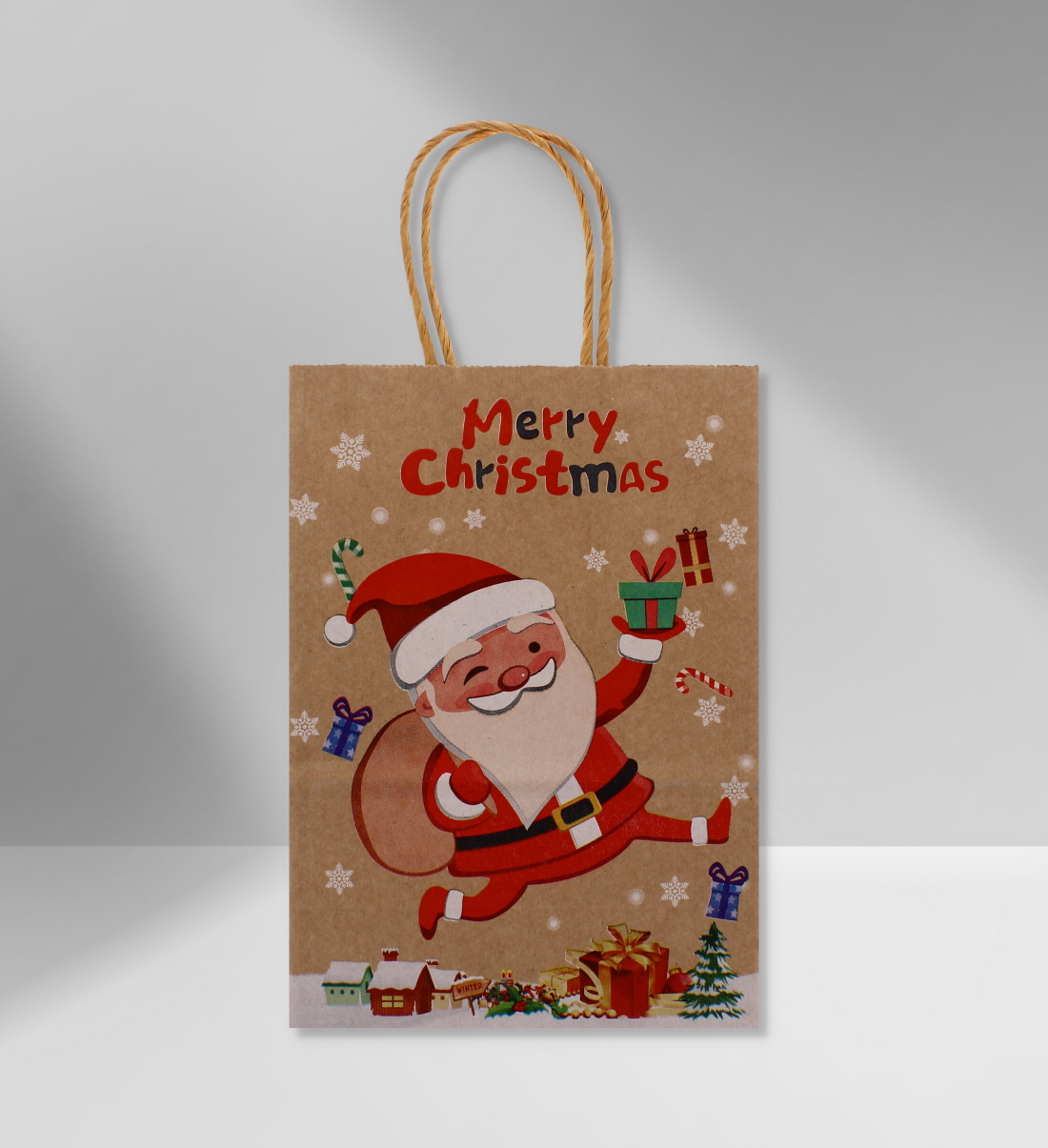 Festive Merry Christmas Gift Paper Bag