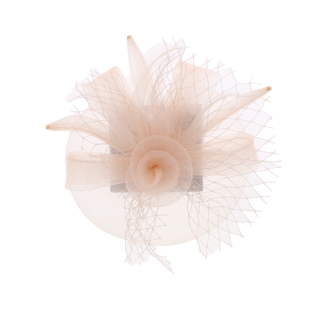 Pink Flower Clip with Soft Real Feather