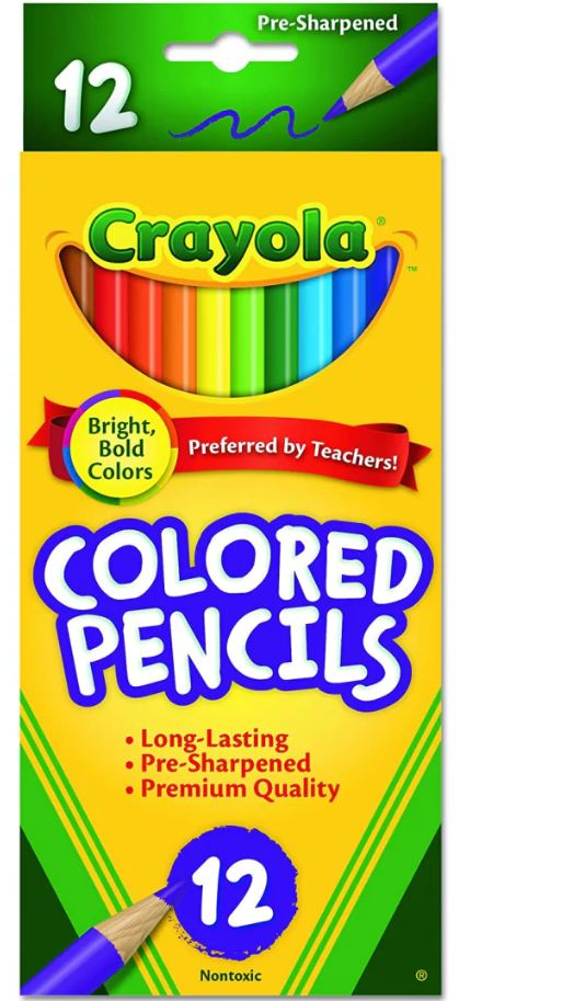 Coloured Pencils Crayola Pre Sharpened 12 Pack