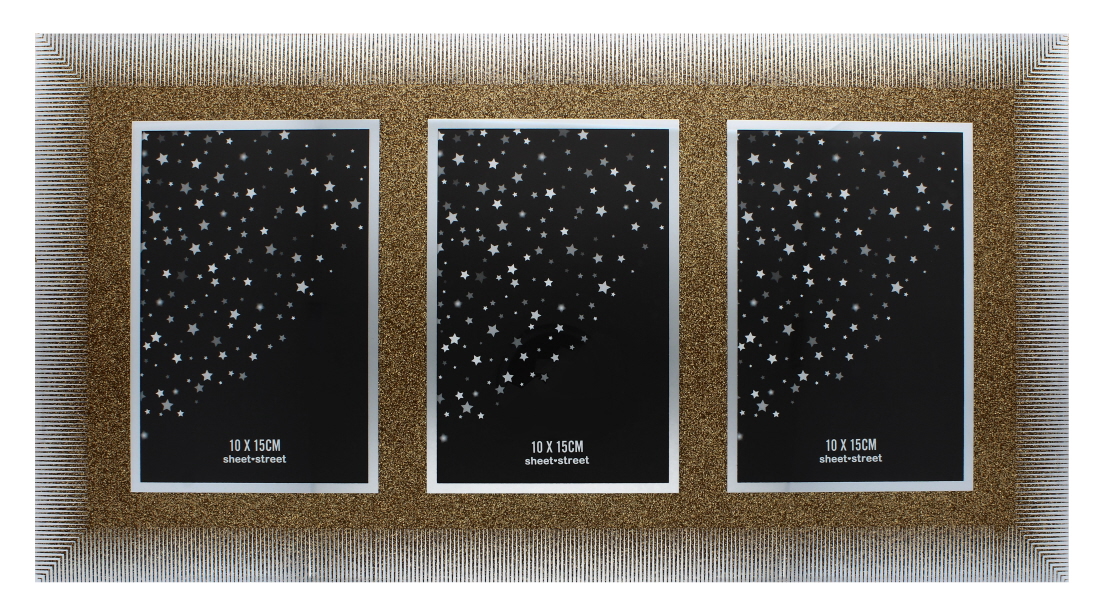 Gold Triple Photo Frame