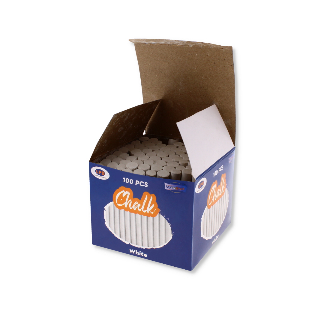 100 Pcs Chalk Set Dustless High-grade- White