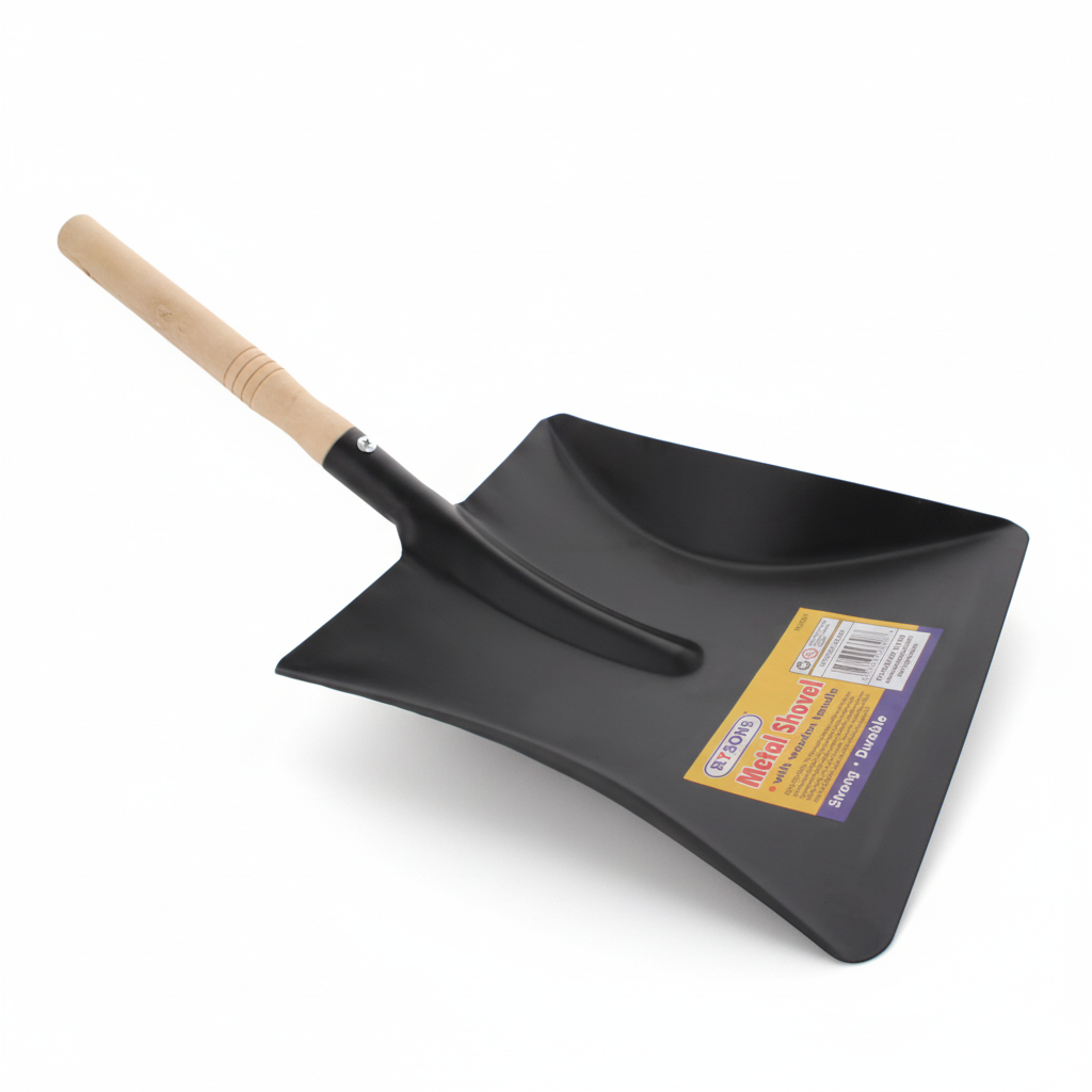Large Metal Shovel with Wooden Handle