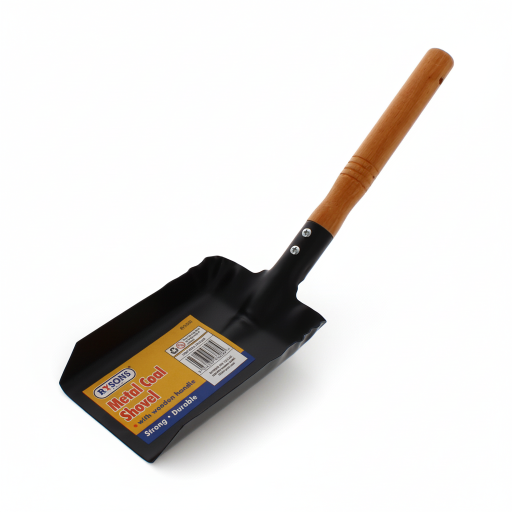 Small Metal Coal Shovel with Wooden Handle