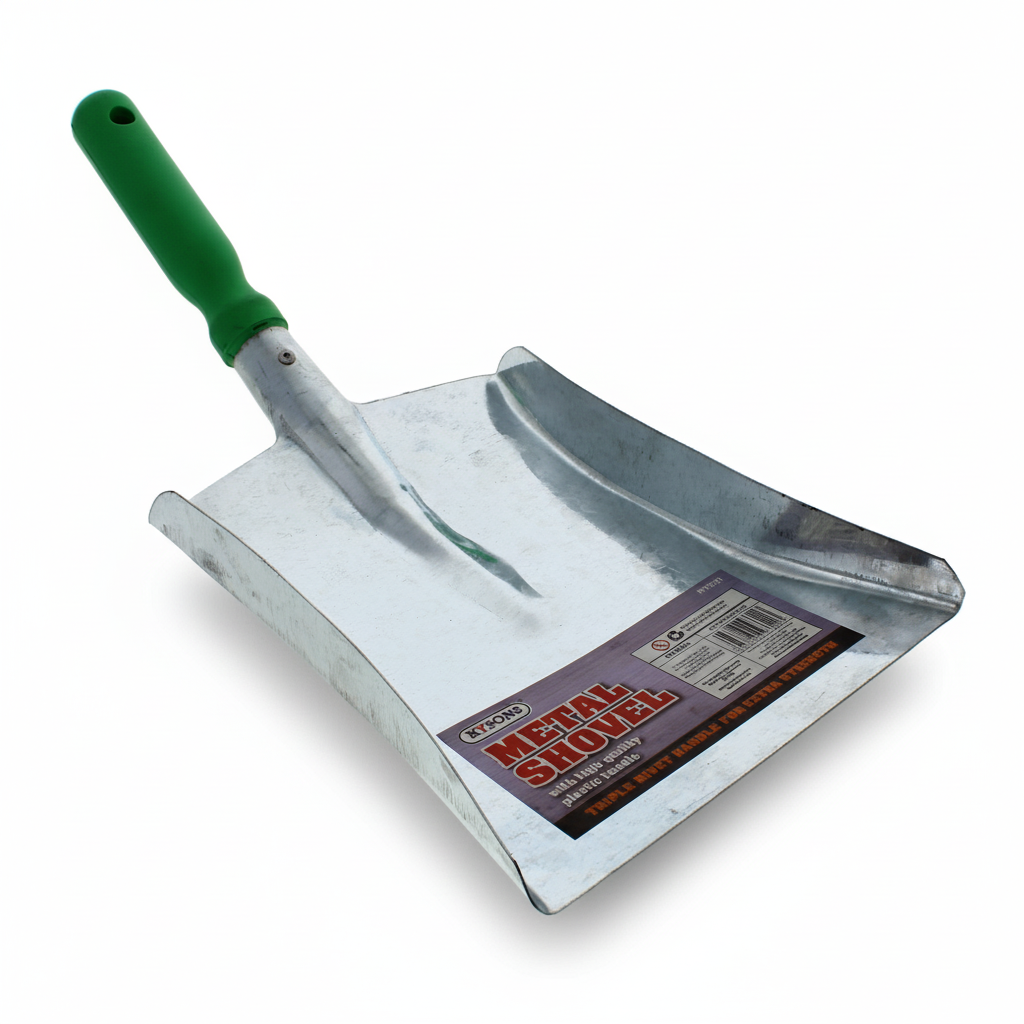 Metal Shovel 12-inch with Plastic Grip