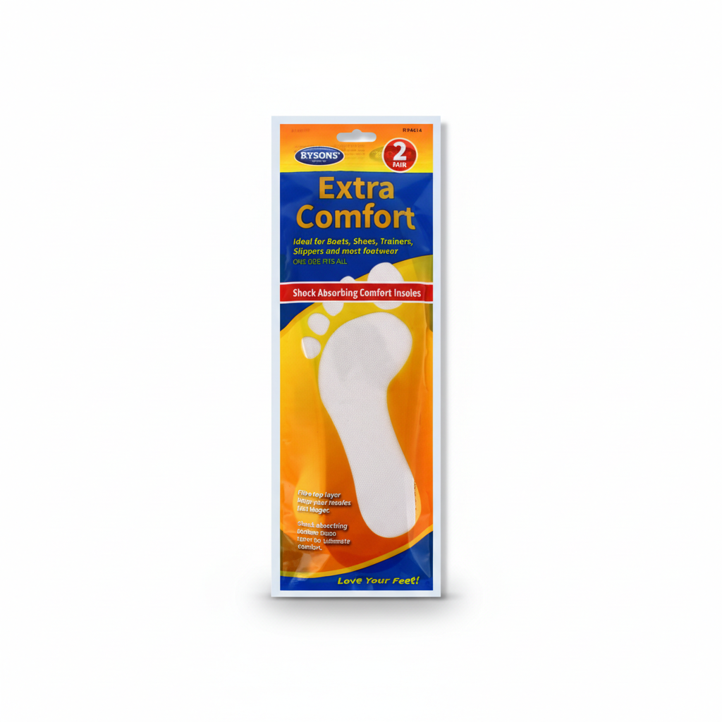 Shoe Insoles Extra Comfort One Size Fits All 2 Pair