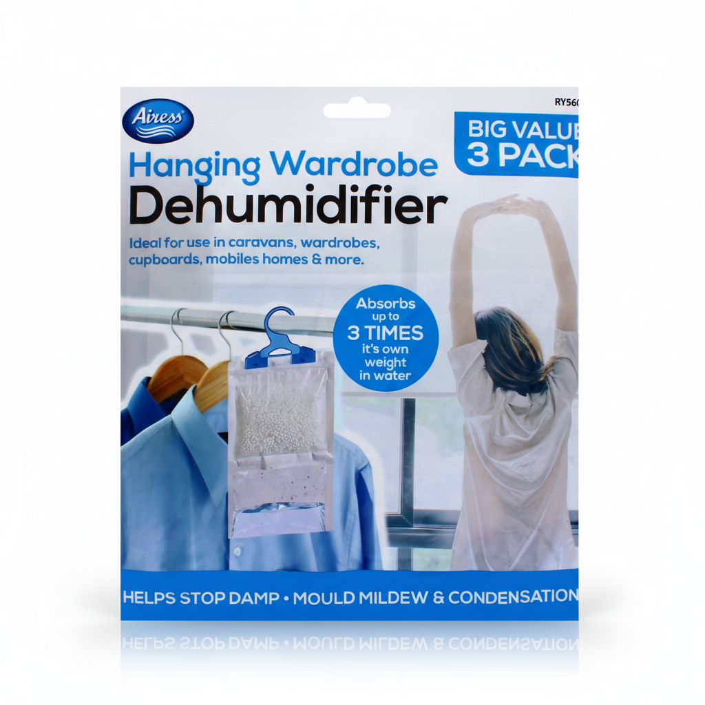 Unscented Hanging Wardrobe Dehumidifier 3 Pack