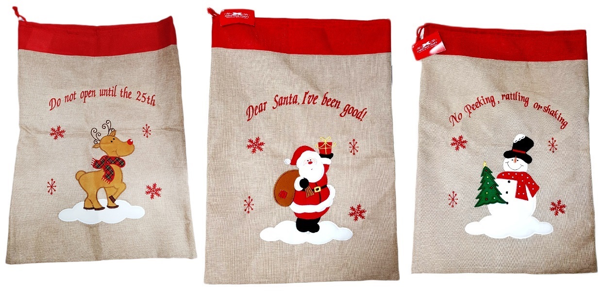 Christmas Craft Sack Red/Natural