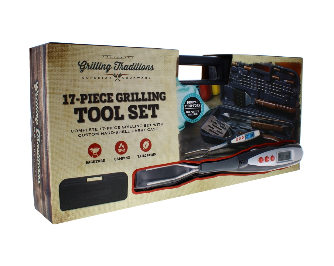 Grilling Tool Set 17 Pieces with Carry Case