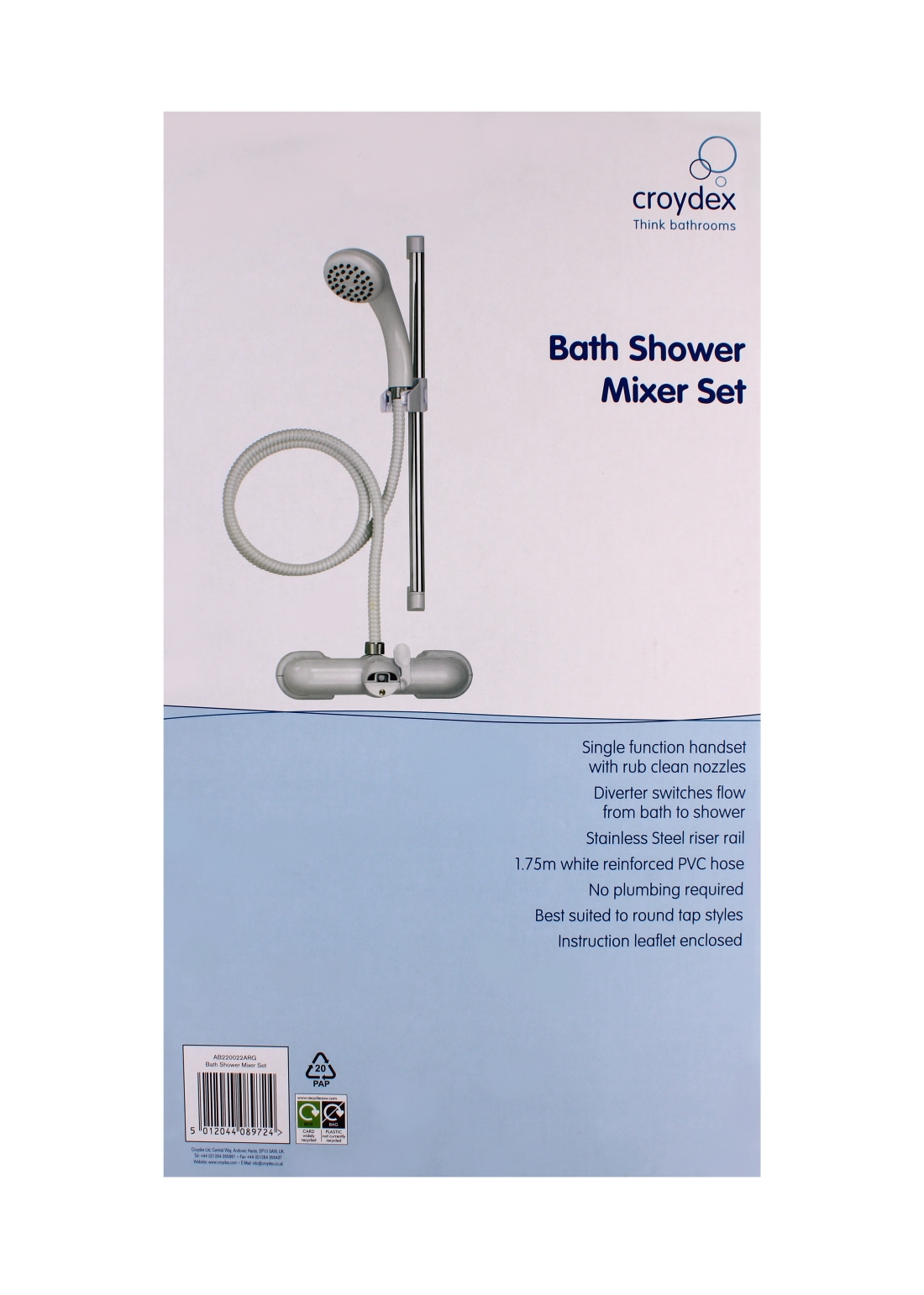 Wholesale Croydex White Bath Shower Mixer Set