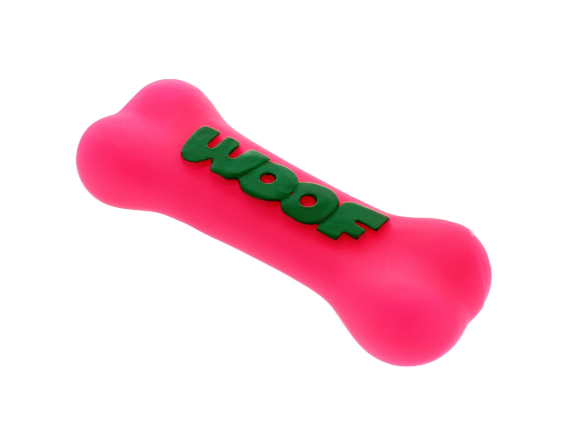 Shop Squeaky Pink & Green Bone Shape Dog Toy