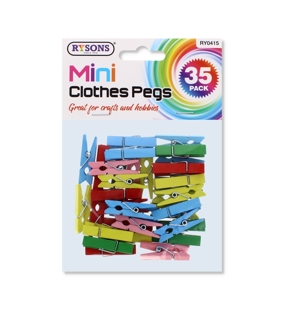 Wholesale Mini Clothes Pegs (Mix Colour & Natural 35 pc