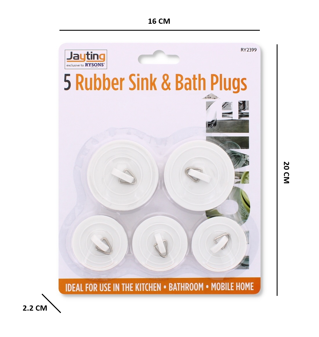 Wholesale 5 Rubber Sink & Bath Plugs