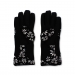 Floral Print Black Oven Gloves Small