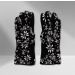  EXTRA-LARGE BLACK FLORAL PRINTED OVEN GLOVES