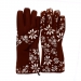 LARGE BROWN FLORAL PRINT OVEN GLOVES