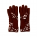 Large Brown Floral Print Oven Gloves