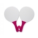 WOODEN BEACH TENNIS SET: 3PC BAT & BALL PINK
