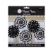 Black & White Paper Fans Decoration 5 pc