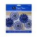 Royal Blue Paper Fan Decoration 20cm 5 Pack