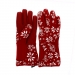 Small Cranberry Floral Design Oven Gloves