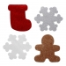 CHRISTMAS GLITTERED FOAM SHAPES ASSORTED