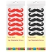 Moustache Straw Black Red Pack Of 6 