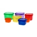 Square Food Container With Stickers 7 pc Bpa Free