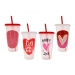 Drinking Cup with Lid & Straw Assorted