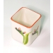 SQUARE CERAMIC PLANT POT WITH FLOWER PAINTING
