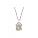  New York Yankees Silver & Gem Pendant Necklace