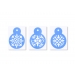 Cake Decorating Blue Stencil 3pcs