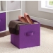 Fabric Foldable Handy Storage Box Purple Cube