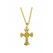 Cross Gold & 4 Gem Pendant Necklace