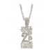 2Pac Don't Judge Me Silver & Gem Pendant Necklace