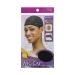 BLACK STOCKING WIG CAP WIDE BAND 2 PC